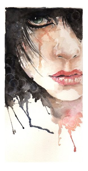 Слезы акварель