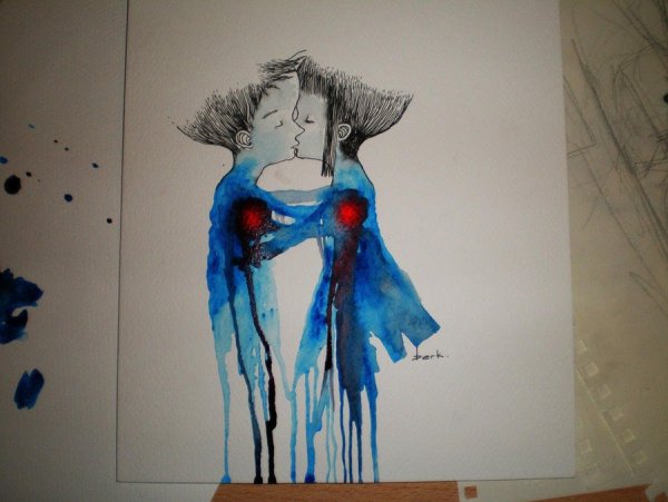 Грустные картинки гуашью