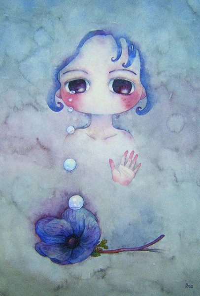 Милый рисунок акварелью лёгкий