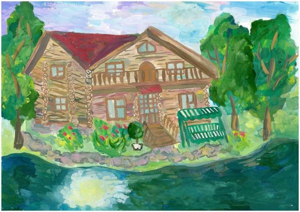 Детский рисунок дом моей мечты