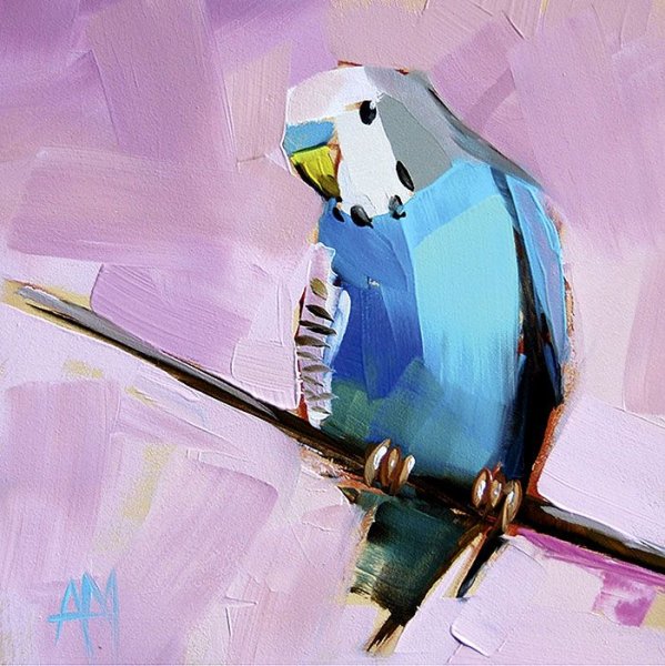 Картина маслом попугай