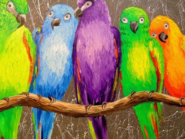 Попугай акварелью