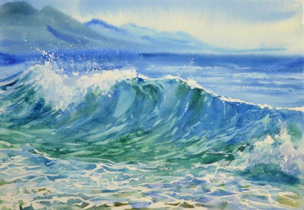 Море акварелью