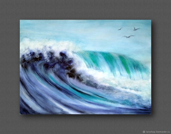 Волны гуашью