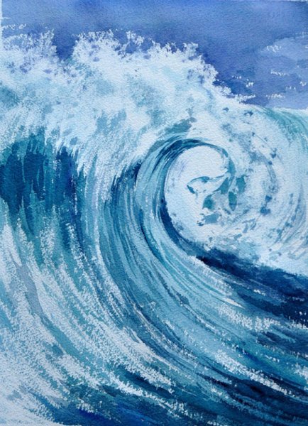 Волны гуашью