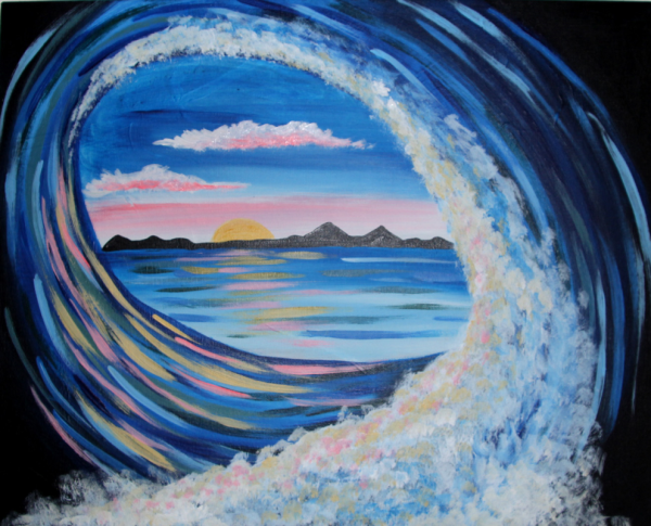 Волны акриловыми красками