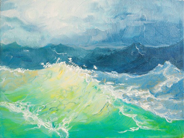 Рисование маслом море