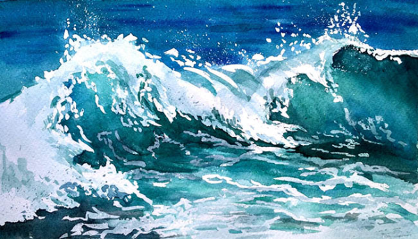 Морская пена акварелью