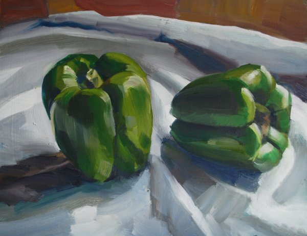 Этюды овощей гуашью