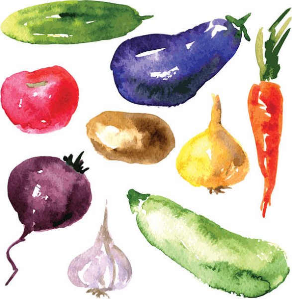 Рисование овощей красками