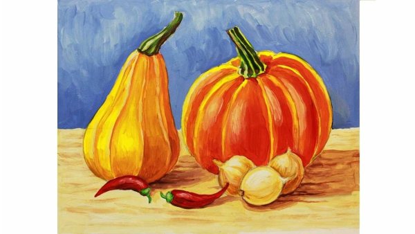 Поэтапное рисование натюрморта для детей