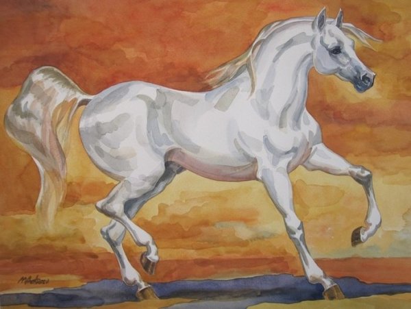 Лошадь рисунок гуашью