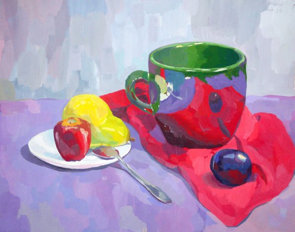 Чашка гуашью