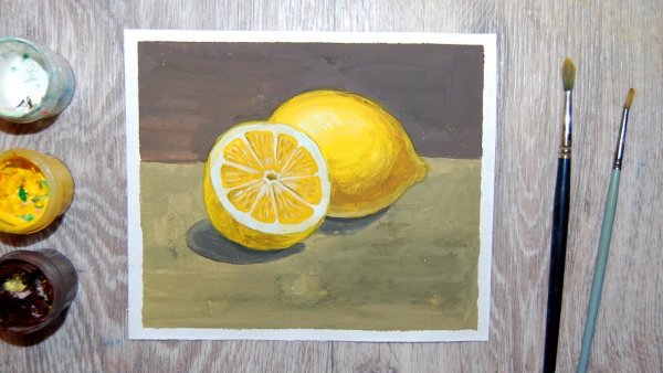 Уроки рисования лимоны гуашью