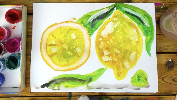 Рисование с детьми фрукты гуашь