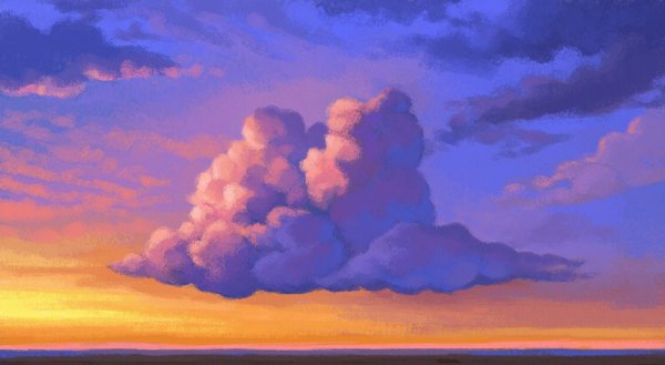 Облака гуашью