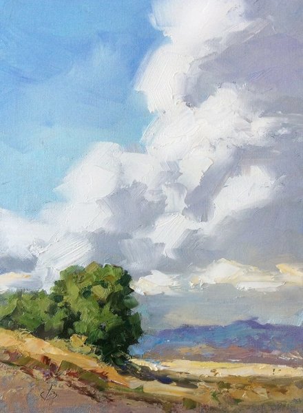 Облака гуашью