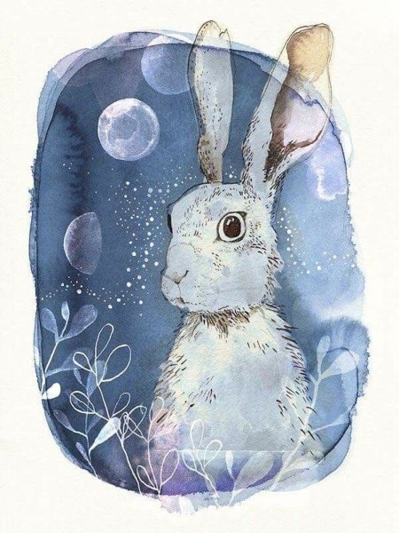 Рисование с детьми гуашью зайчик