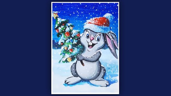 Зайчик акварель