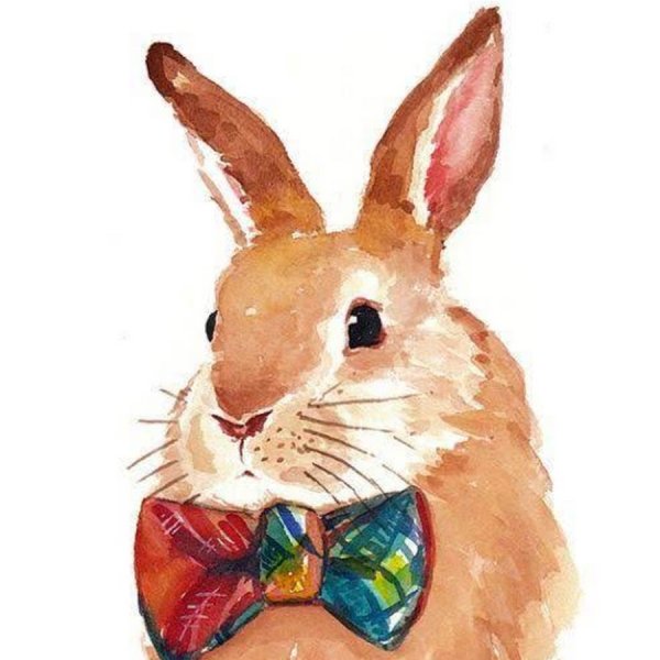 Зайчик гуашью