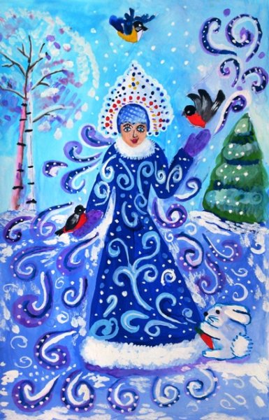 Рисование волшебница зима