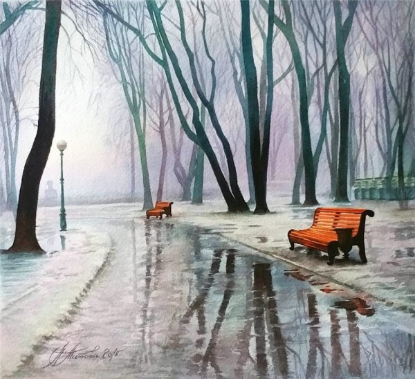 Любовь Титова акварель пейзаж