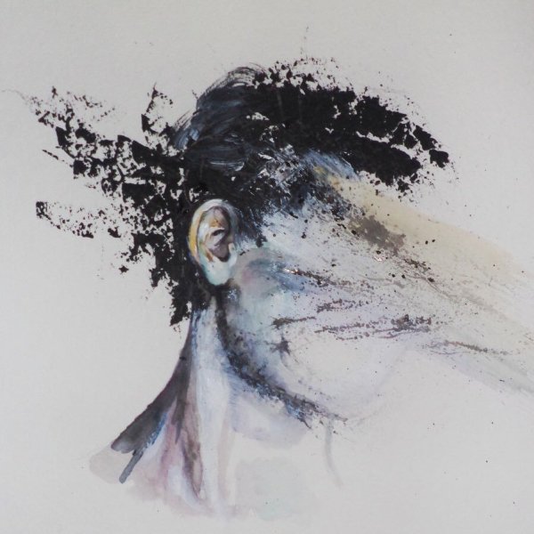 Печаль акварель