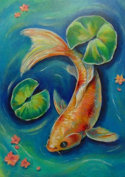 Рыбы акварелью
