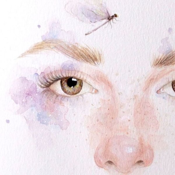 Нос рисунок цветным карандашом