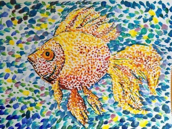 Золотая рыбка живопись
