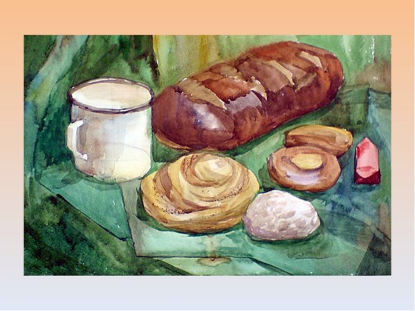 Натюрморт хлебобулочных изделий для детей