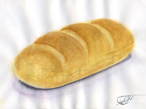 Хлебобулочные изделия акварелью