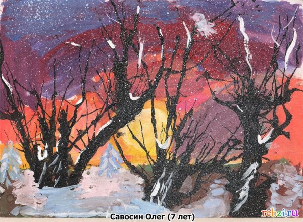 Первый снег рисунок