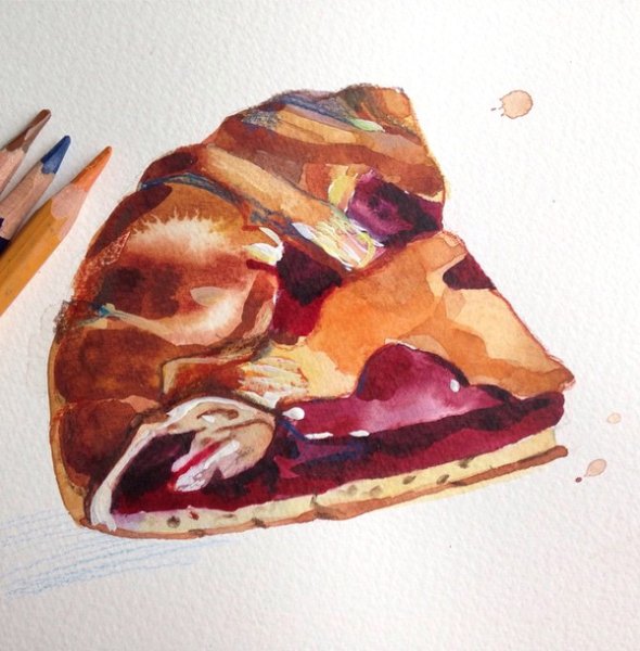 Булочка гуашью