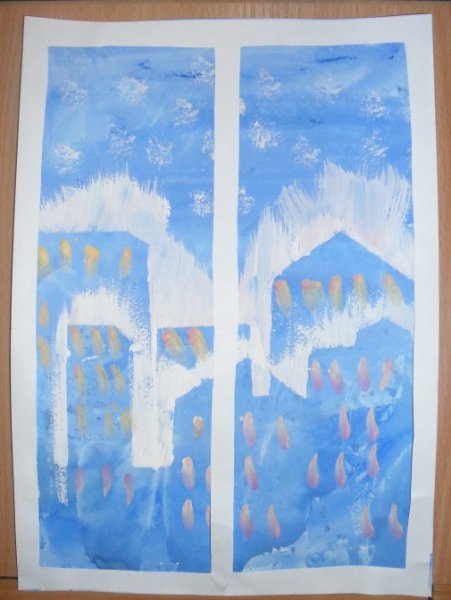 Аппликация зимний пейзаж