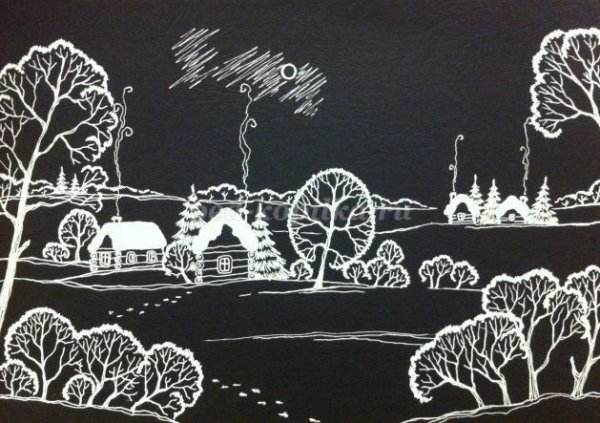 Новогодний граттаж для детей