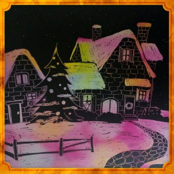 Техника граттаж зима