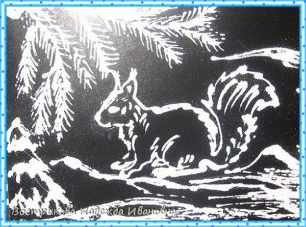 Рисование на черном картоне