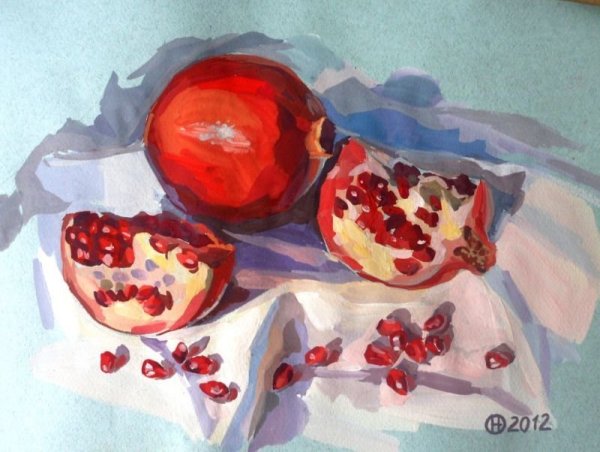 Гранат живопись гуашь