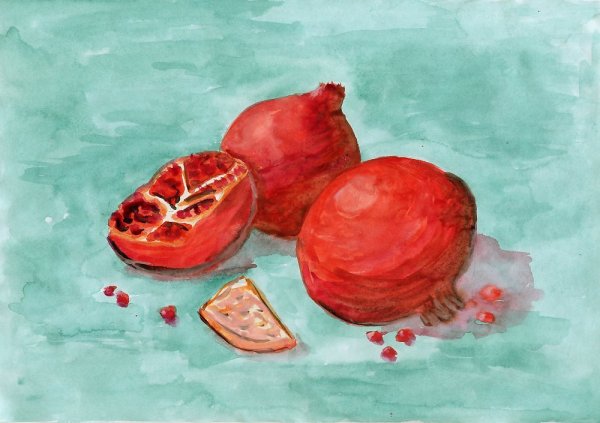 Гранат гуашью