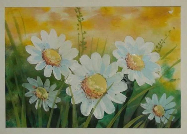 Рисование Ромашковое поле