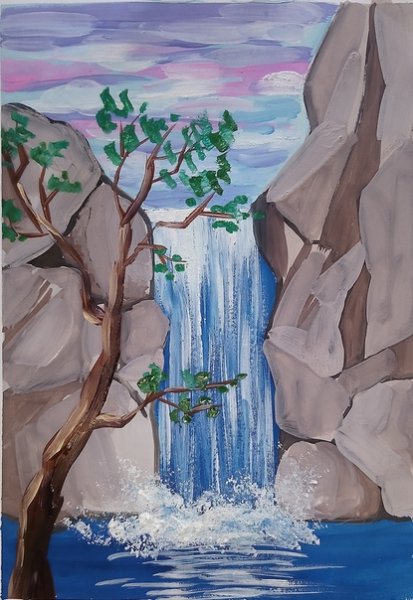 Водопад гуашью