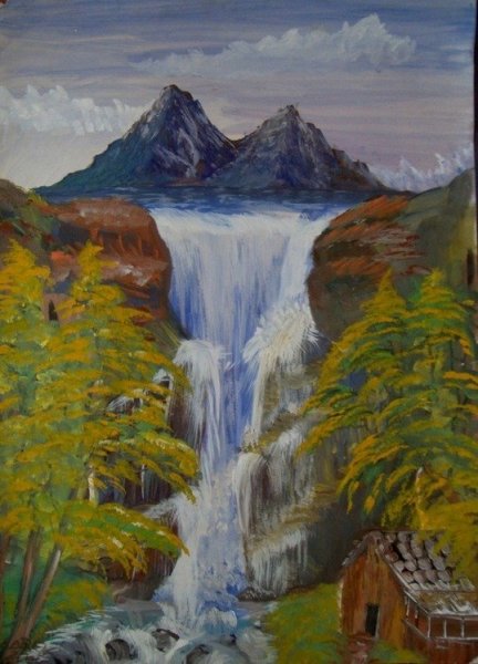 Академический пейзаж горы водопад Базанова