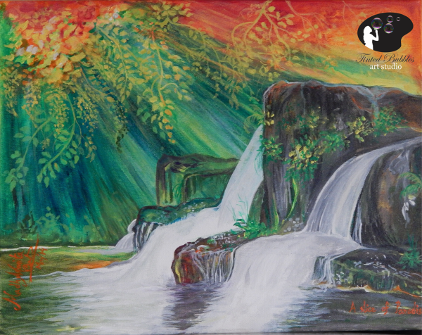 Водопад гуашью