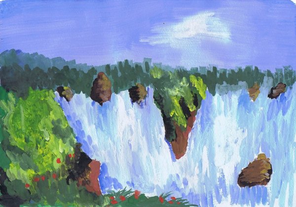 Водопад гуашью