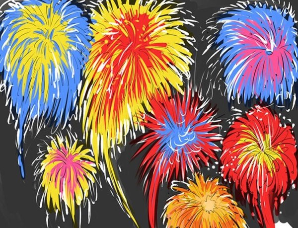 Салют рисунок