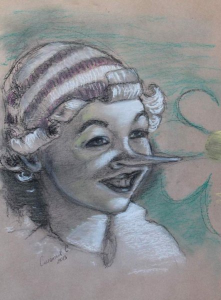 Буратино акварель