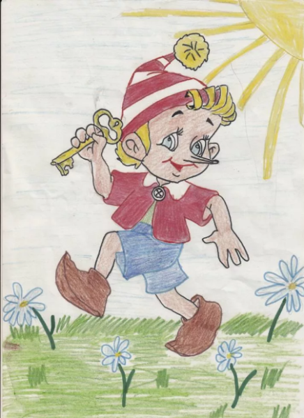 Золотой ключик или приключения Буратино рисунок