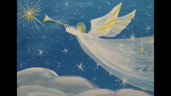 Ангел гуашью