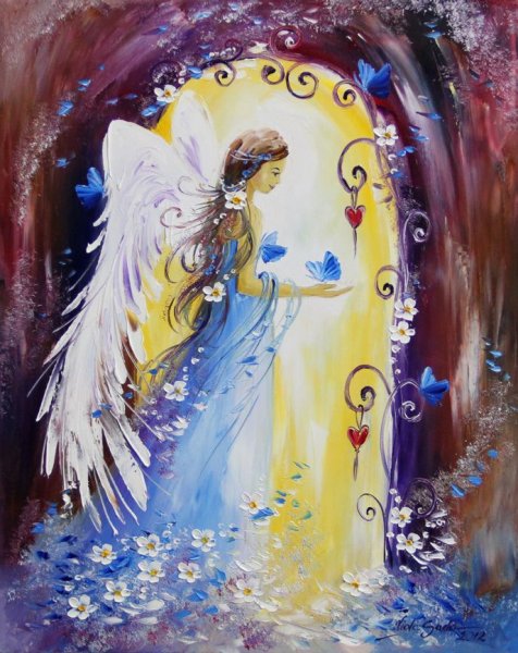 Ангелочки гуашью